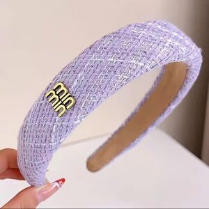 Retro Lilac Tweed Headband